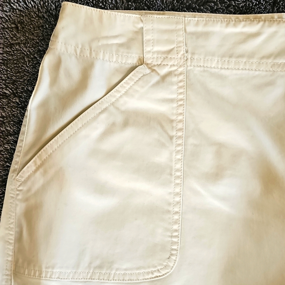 NWT Women's BP. Cotton Utility Shorts Pockets Zip/Button Closure Size 16 Ivory - Picture 5 of 13
